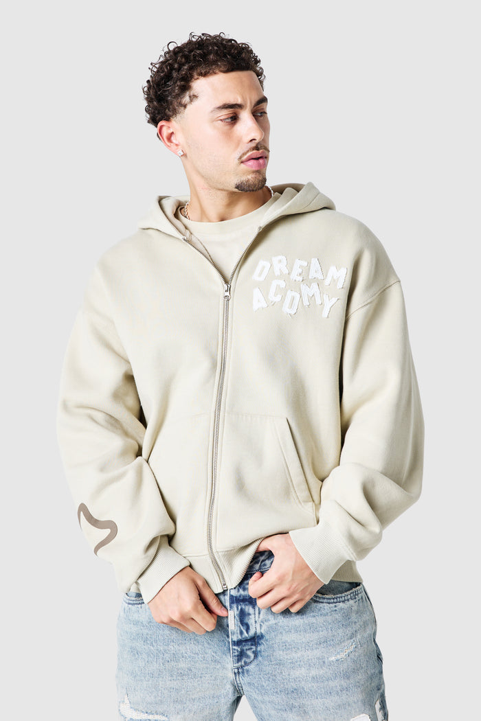 College Zip Hood - Sandstone