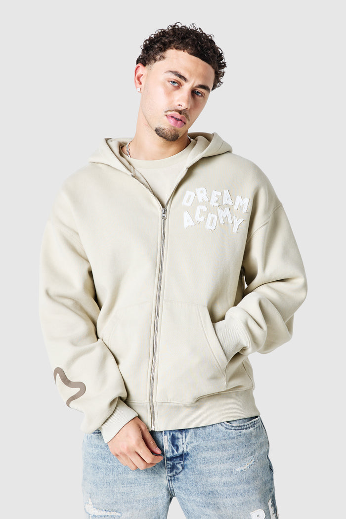 College Zip Hood - Sandstone