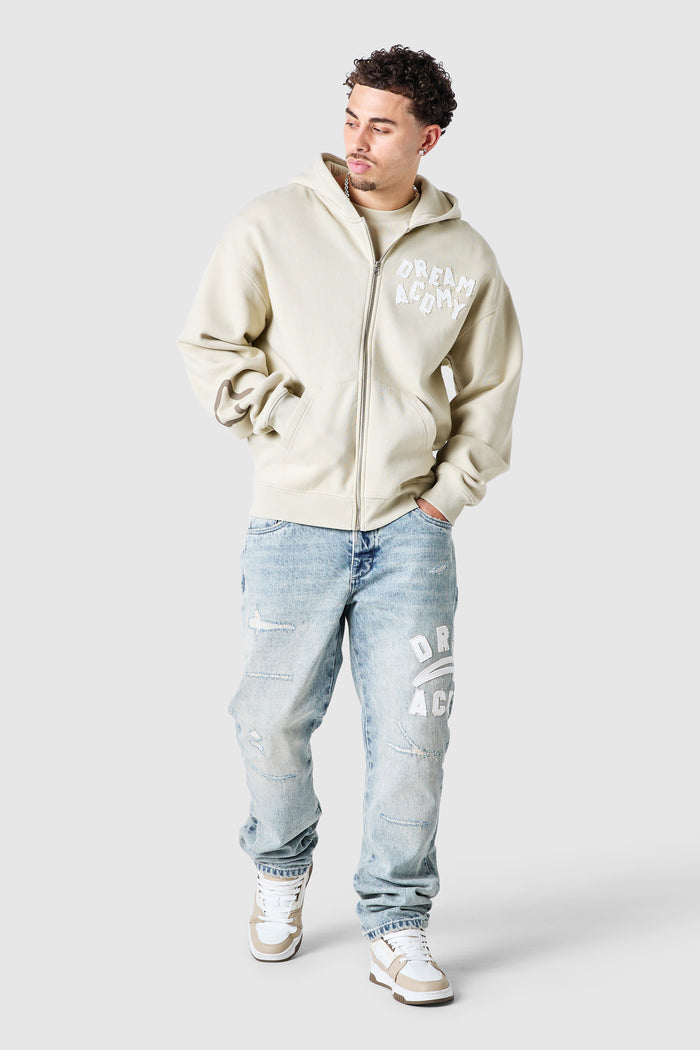 College Zip Hood - Sandstone