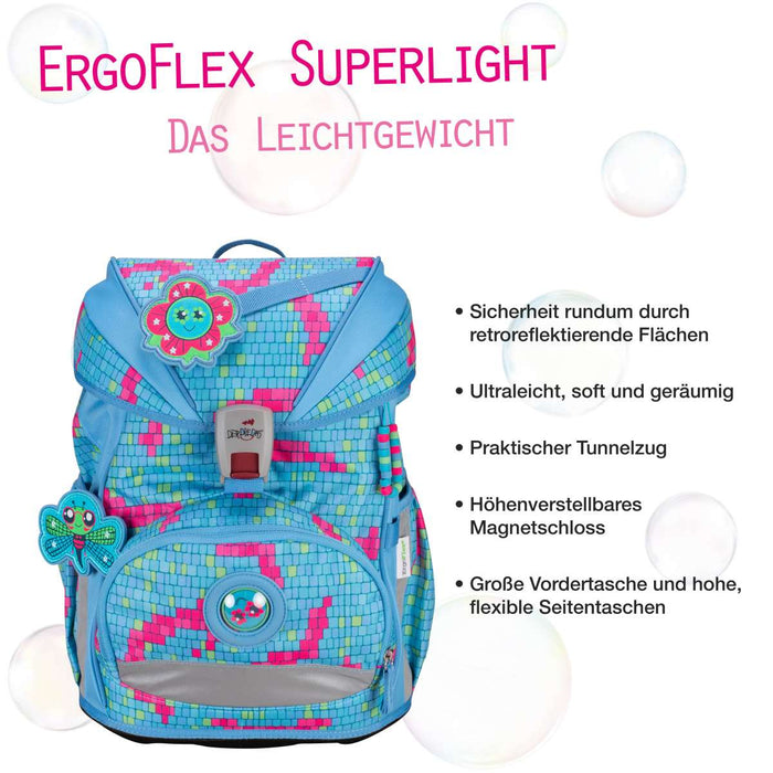DerDieDas ErgoFlex SUPERLIGHT Happy Pixel Schulranzen-Set 5tlg.