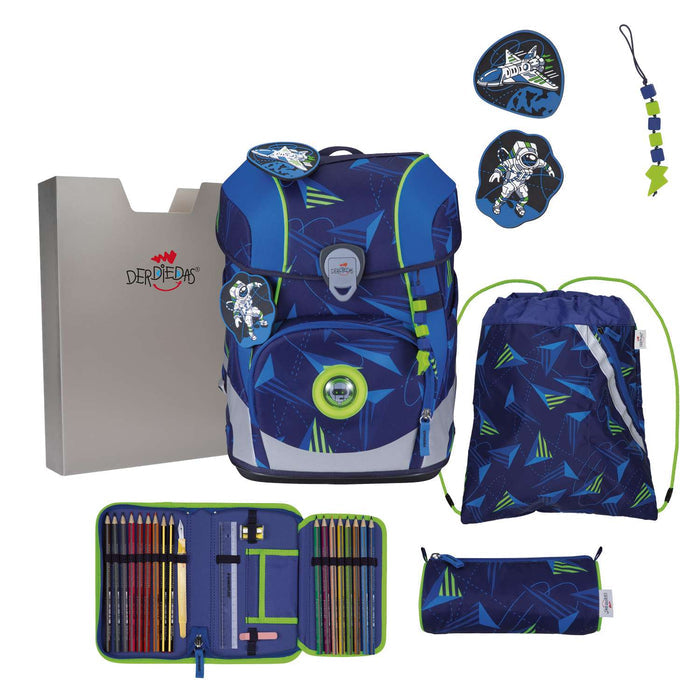 DerDieDas ErgoFlex Tiny LED Schulranzen-Set Moon Mission 5tlg.