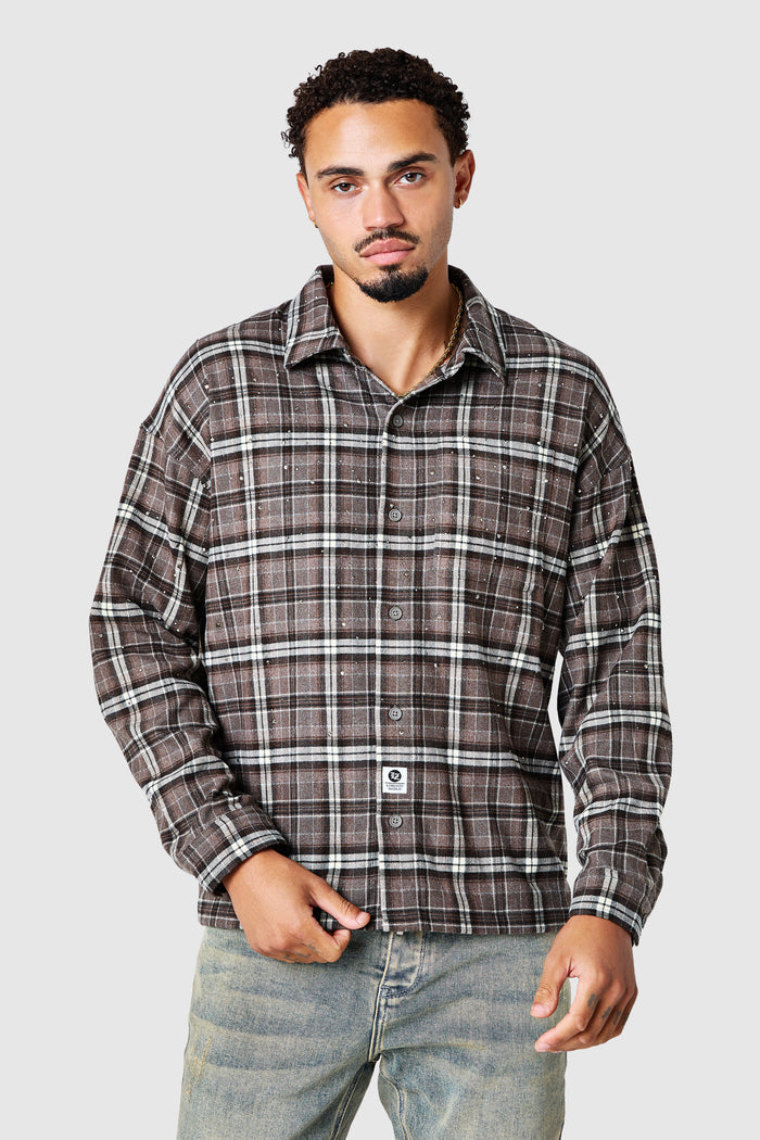 Diamante Overshirt - Deep Brown
