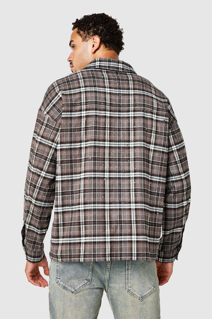 Diamante Overshirt - Deep Brown