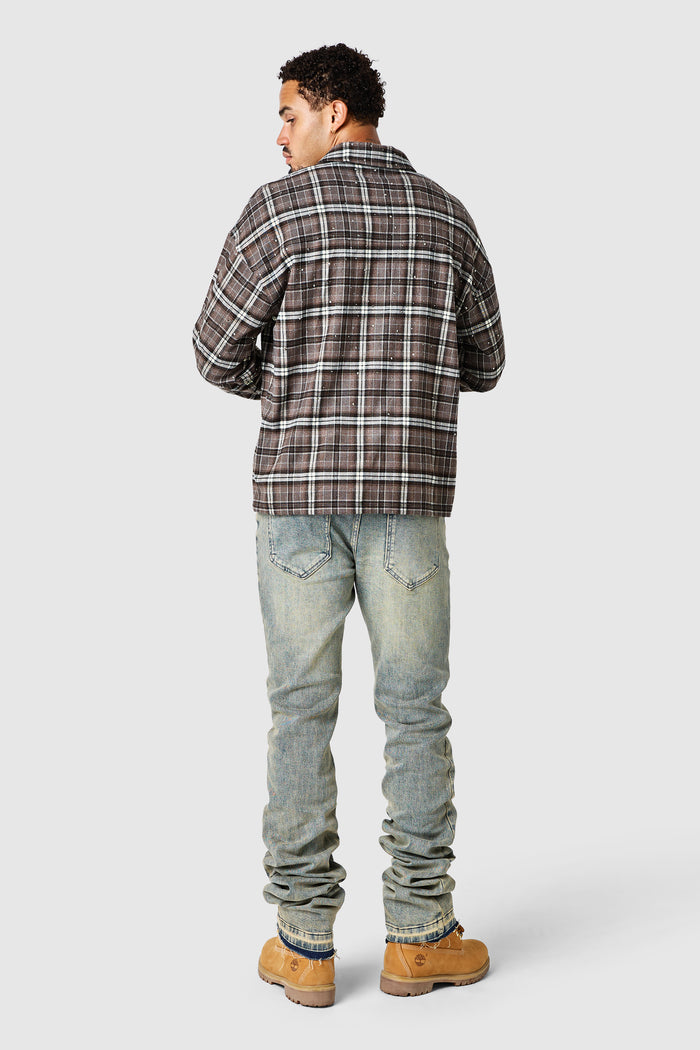 Diamante Overshirt - Deep Brown