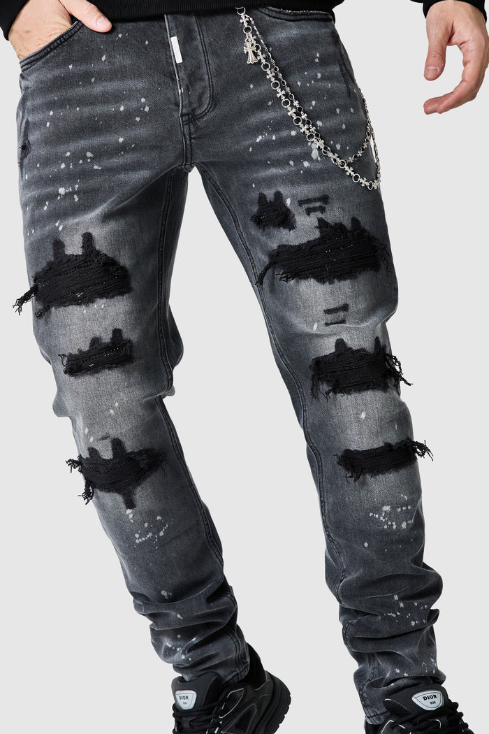 Diamante Slim Dillon Jean - Charcoal