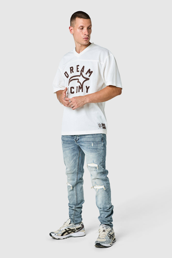 Dillon Slim Biker Jean - Mid Blue