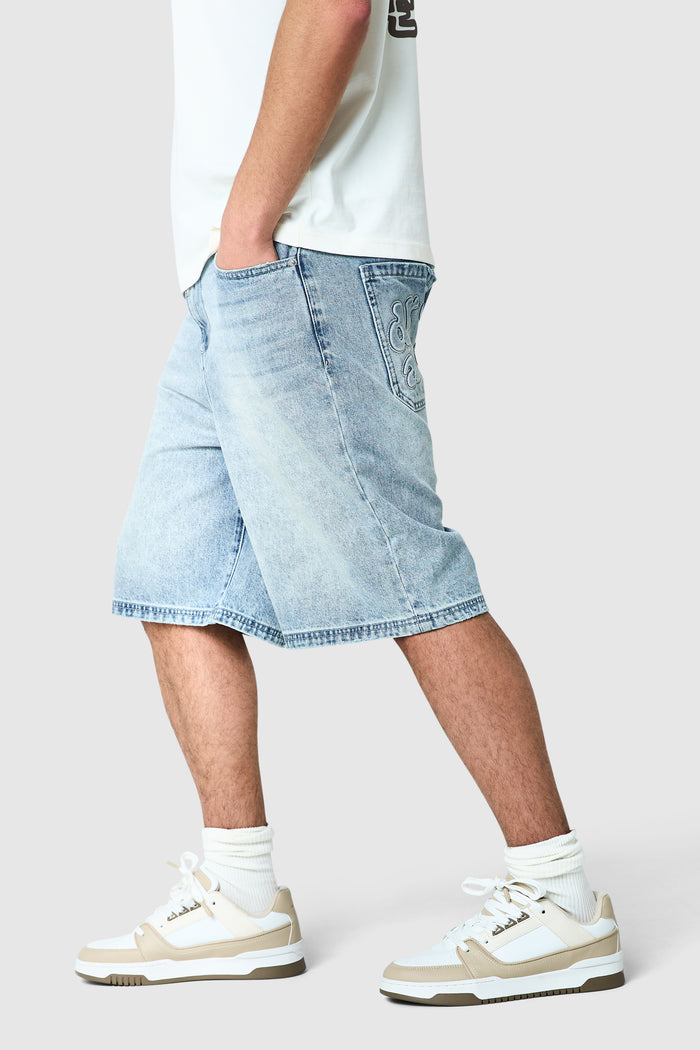 Dream Acdmy Jort - Stone Wash Blue