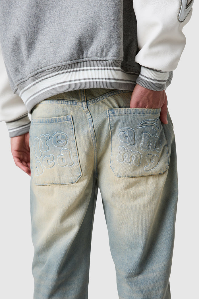Dream Acdmy Relaxed Jean - Sand Blue