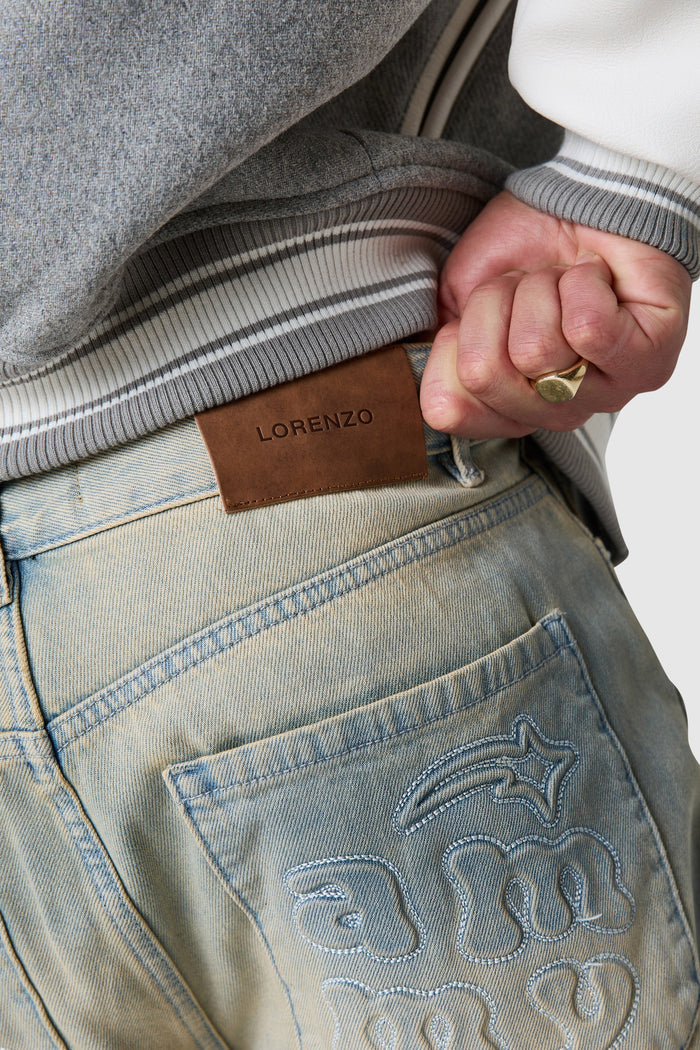 Dream Acdmy Relaxed Jean - Sand Blue