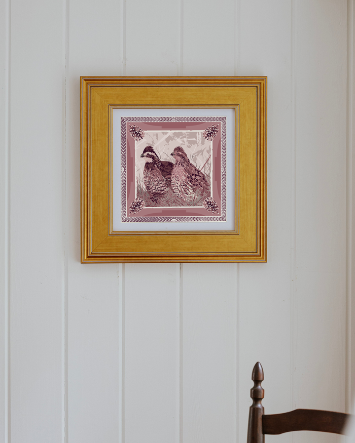 Dusty Rose Still Before the Flush Framed Scarf Print