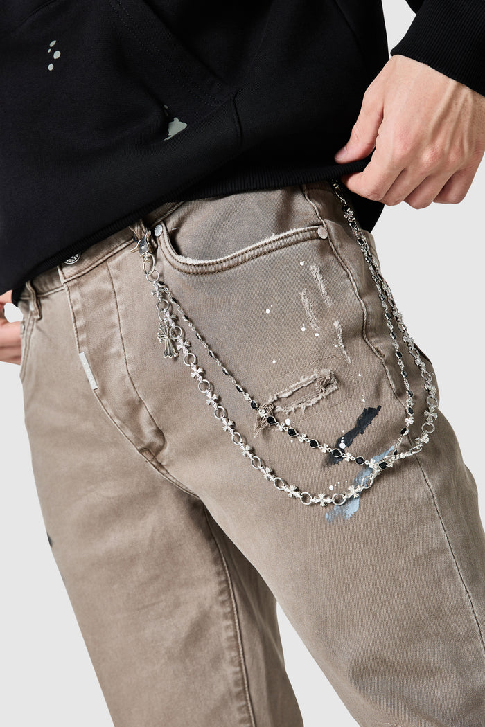 Enzo Slim Painter Jean - Washed Taupe