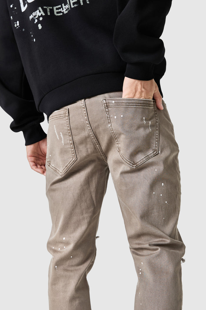 Enzo Slim Painter Jean - Washed Taupe