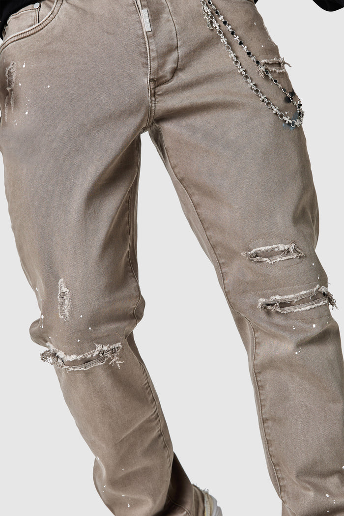 Enzo Slim Painter Jean - Washed Taupe