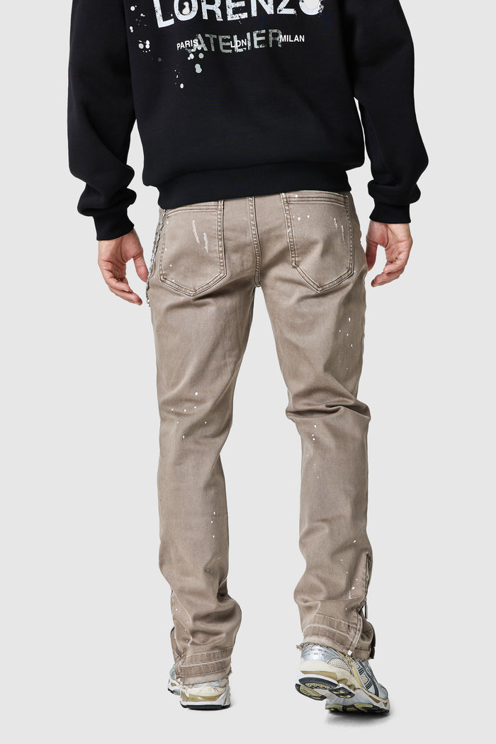 Enzo Slim Painter Jean - Washed Taupe