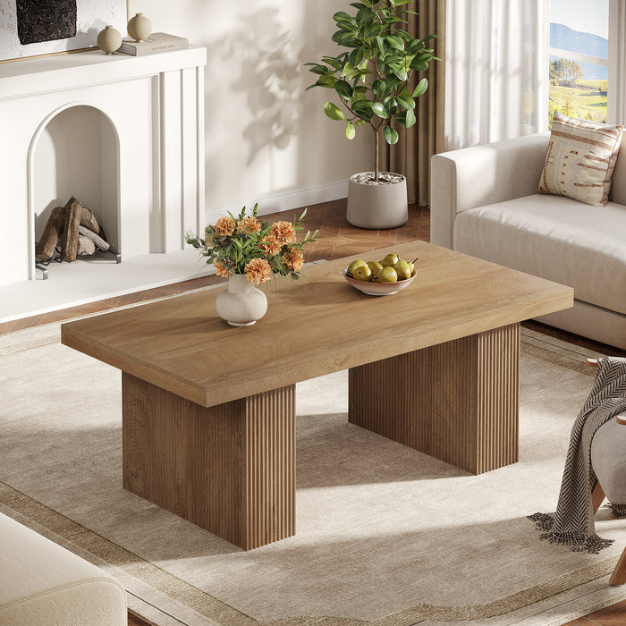 Farmhouse Coffee Table with Wavy Double Base