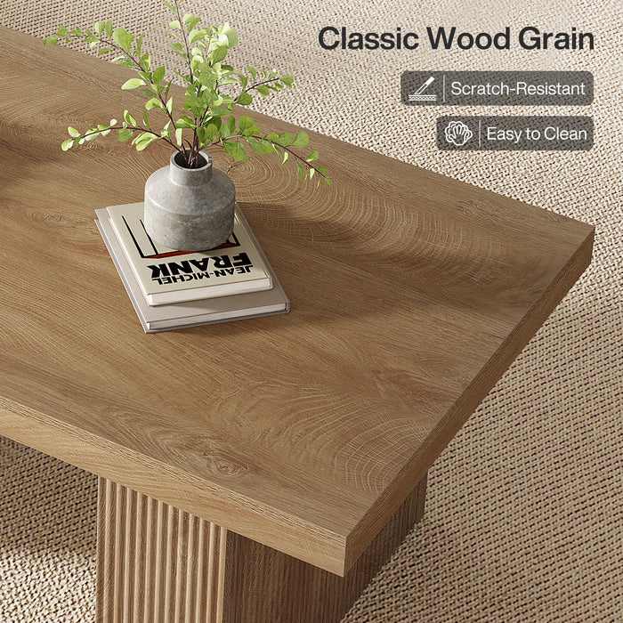Farmhouse Coffee Table with Wavy Double Base