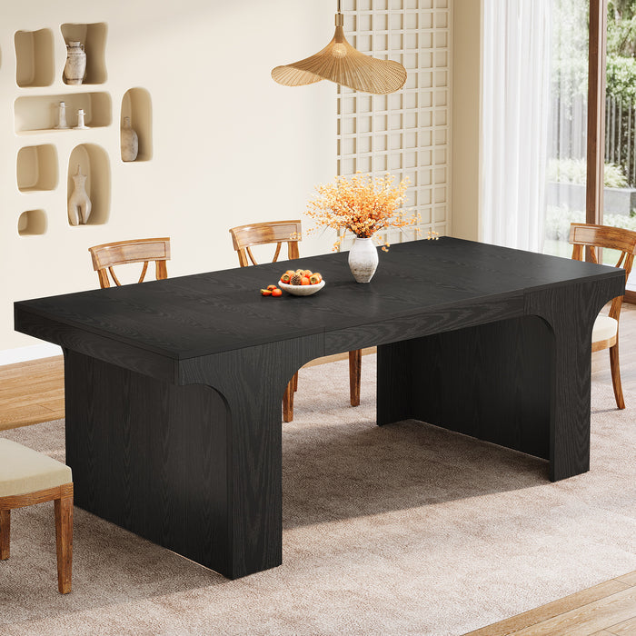 Farmhouse Dining Table, 70.87" Rectangular Kitchen Dining Table for 6-8 People