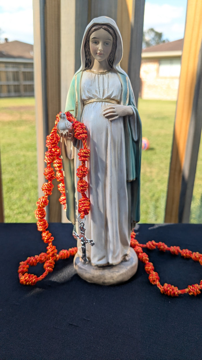 Flames of Fire Knotted Rosary, Large