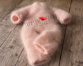 Baby Pink fluffy rknitted romper for newborn and sitter photography