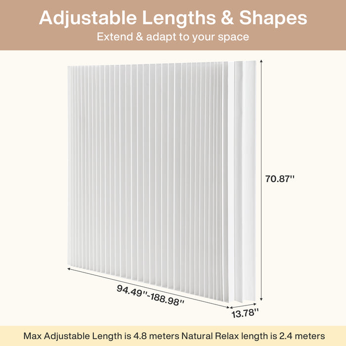 Folding Paper Room Divider, Expandable Freestanding Partition Wall for Home & Office