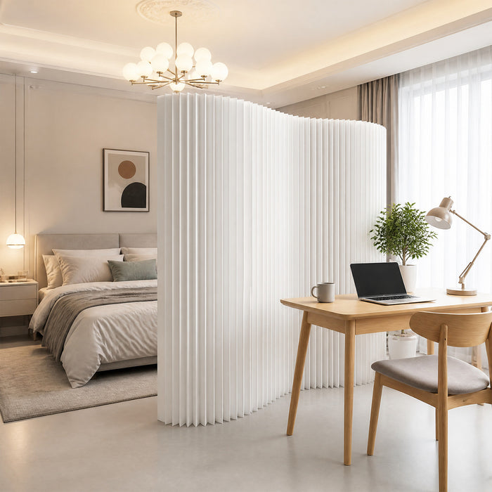 Folding Paper Room Divider, Expandable Freestanding Partition Wall for Home & Office