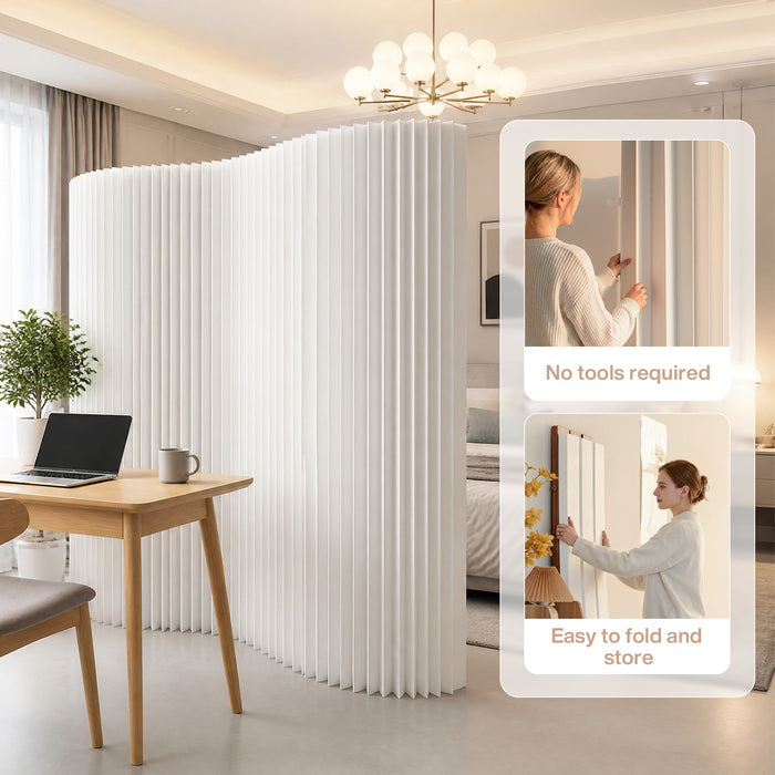 Folding Paper Room Divider, Expandable Freestanding Partition Wall for Home & Office