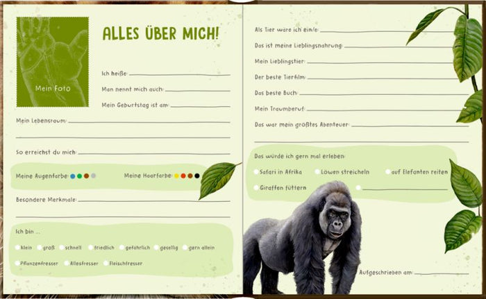 Freundebuch "Meine Freunde" Wilde Tiere Afrikas