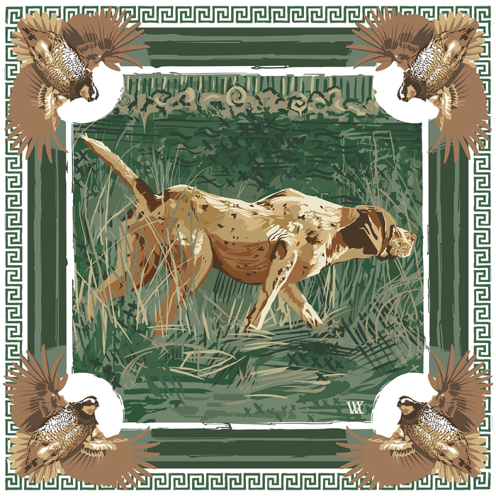 Green On the Hunt Framed Scarf Print