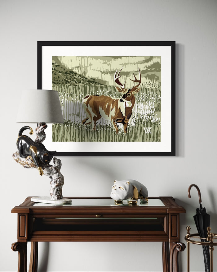Green Still Buck | Austin Williams Art | austinwilliamsart.com