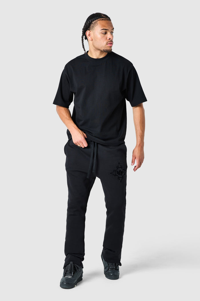 Icon Diamante Jogger - Black