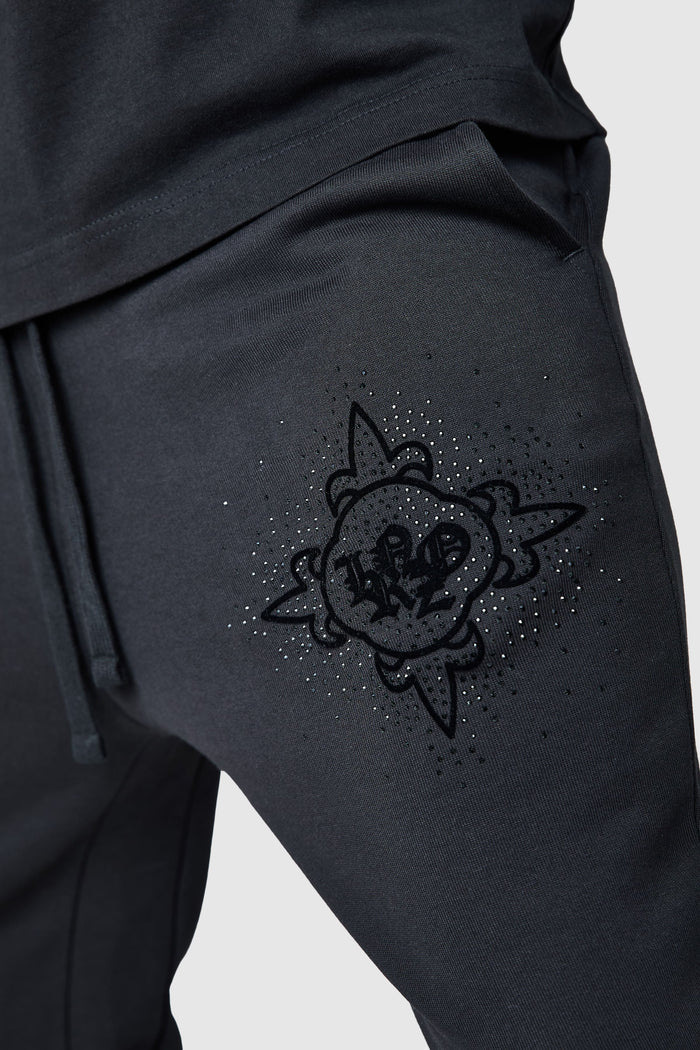Icon Diamante Jogger - Black