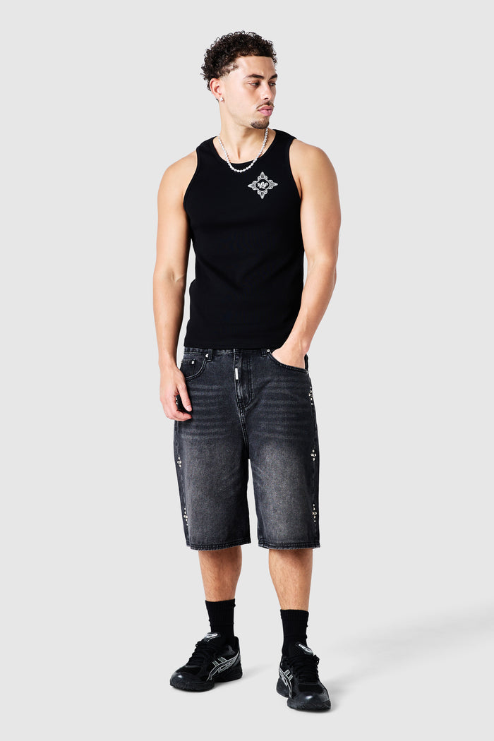 Icon Jewel Vest Twinset - Black / White