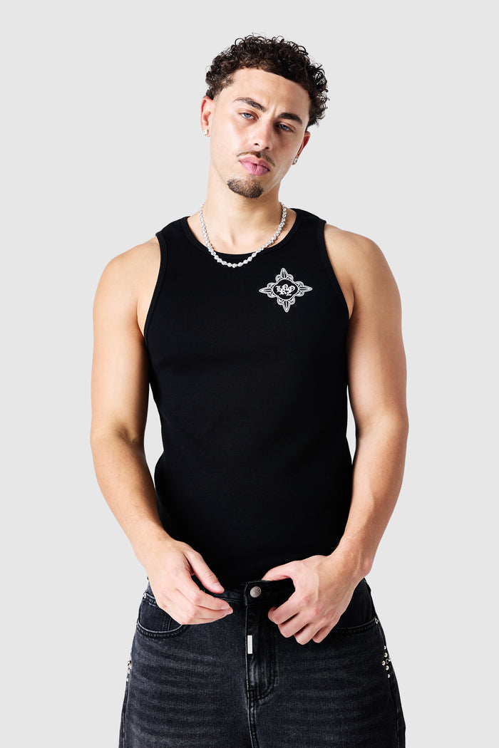 Icon Jewel Vest Twinset - Black / White