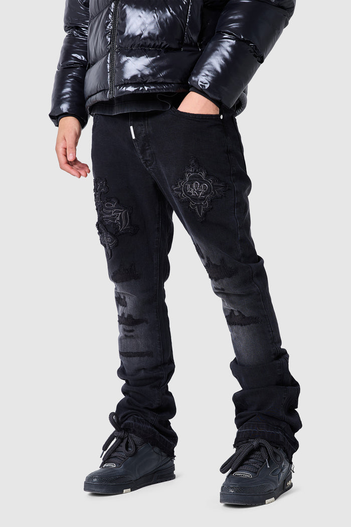 Icon Patch Flare Jean - Black