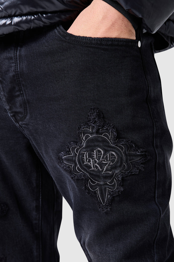 Icon Patch Flare Jean - Black
