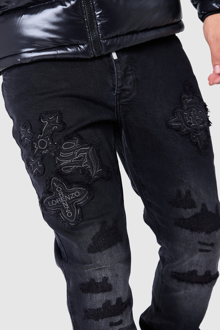 Icon Patch Flare Jean - Black