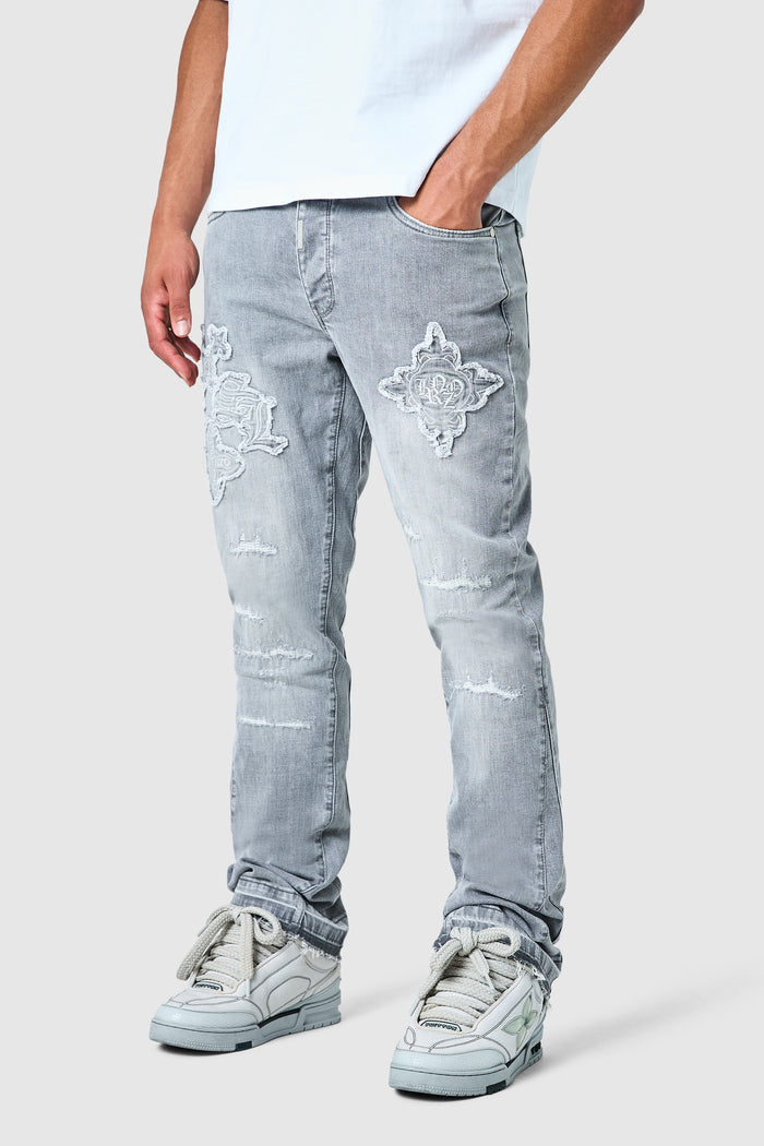 Icon Patch Flare Jean - Light Grey