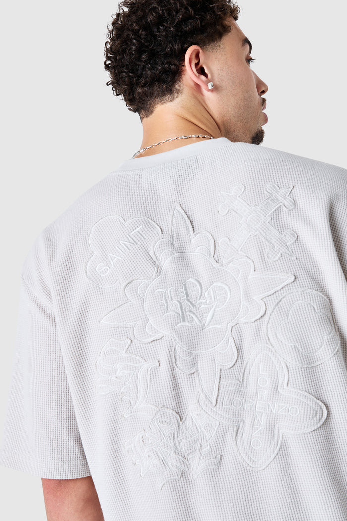 Icon Waffle Tee - Grey Sand