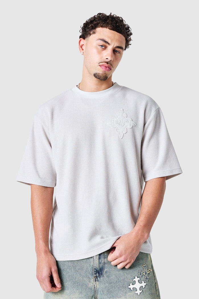 Icon Waffle Tee - Grey Sand