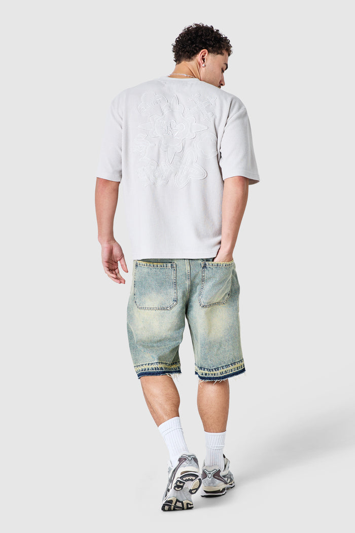 Icon Waffle Tee - Grey Sand