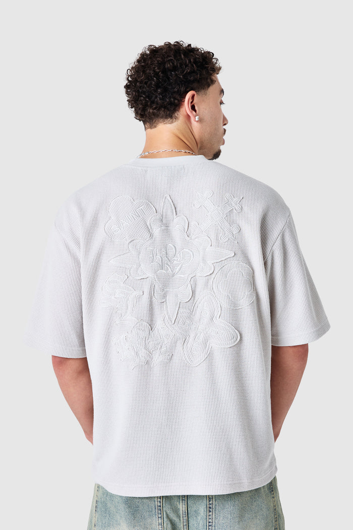 Icon Waffle Tee - Grey Sand