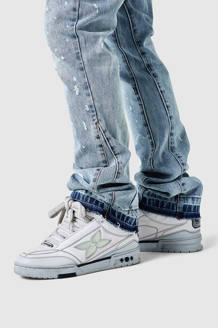 Inferno Flare Jean - Light Blue Stone Wash