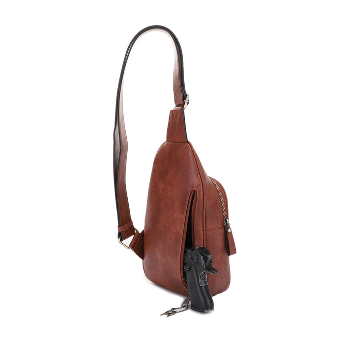 Jeannie Concealed Carry Lock and Key Sling Shoulder Backpack