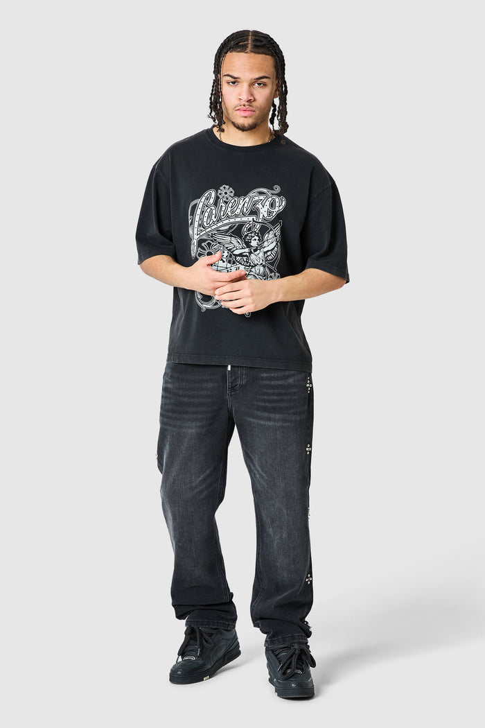 Jewel Straight Jean - Black