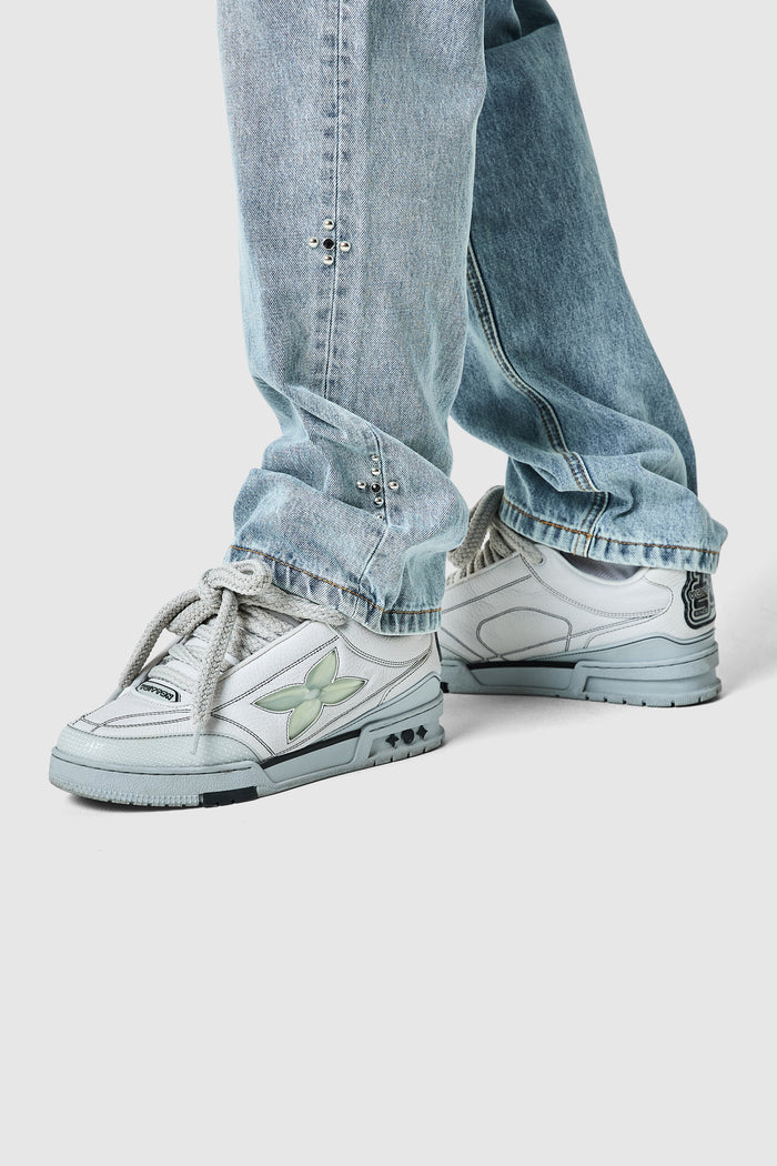 Jewel Straight Jean - Blue Stone Wash