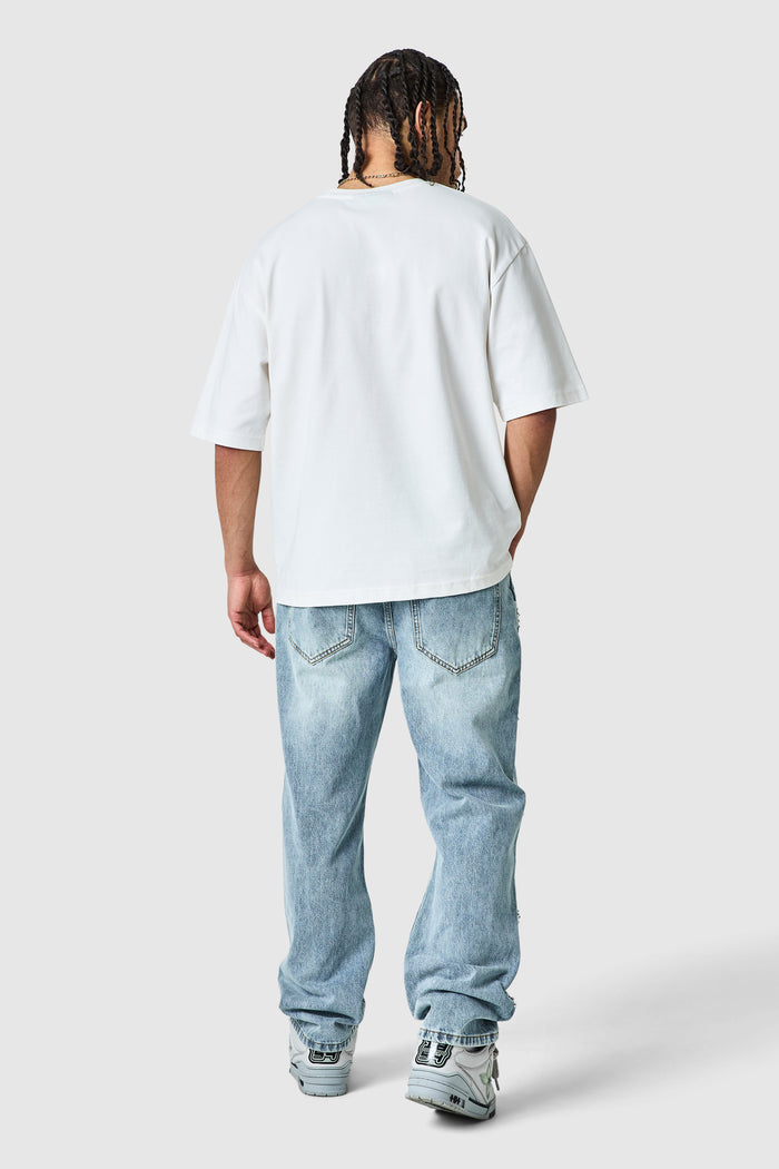 Jewel Straight Jean - Blue Stone Wash