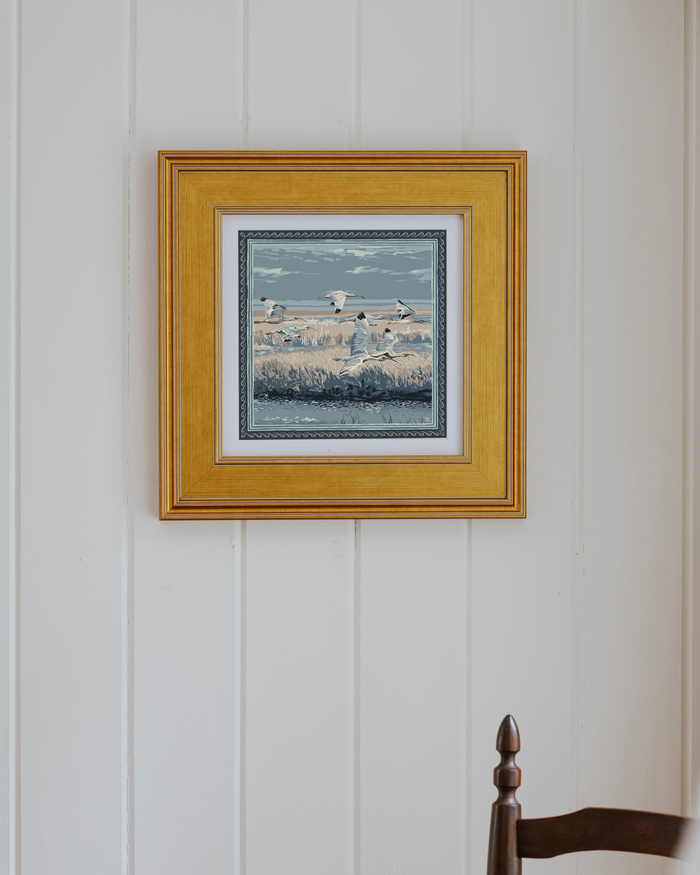 Light Blue Marsh Flyer Framed Scarf Print