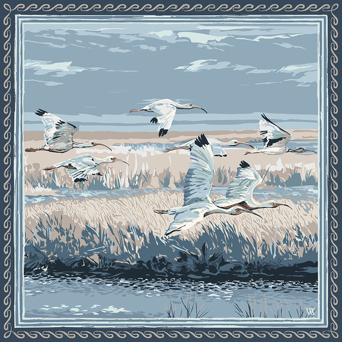 Light Blue Marsh Flyer Silk Scarf