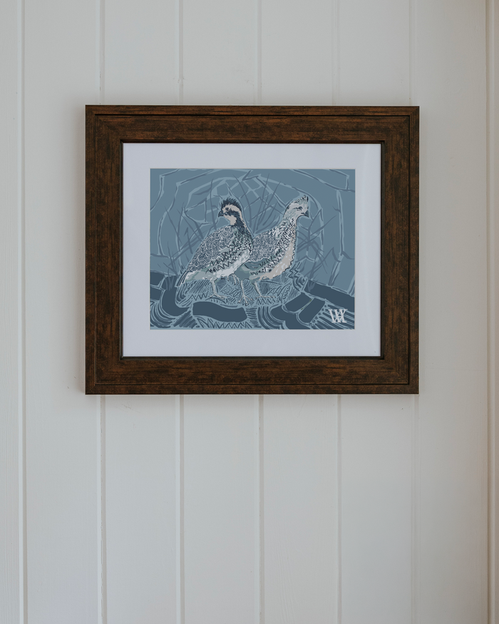 Light Blue Monochromatic Bobwhite Pair