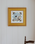 Light Blue Pheasant Watch Framed Scarf Print